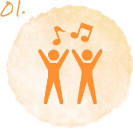 音楽に合わせて楽しく運動